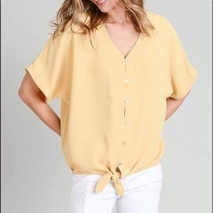 Doe & Rae Mustard Tie Top